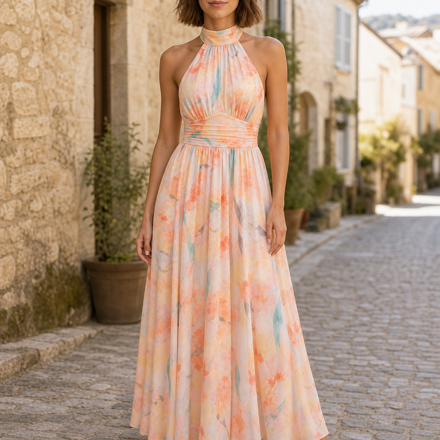 Ava | Piodao Floral Halter Maxi Dress