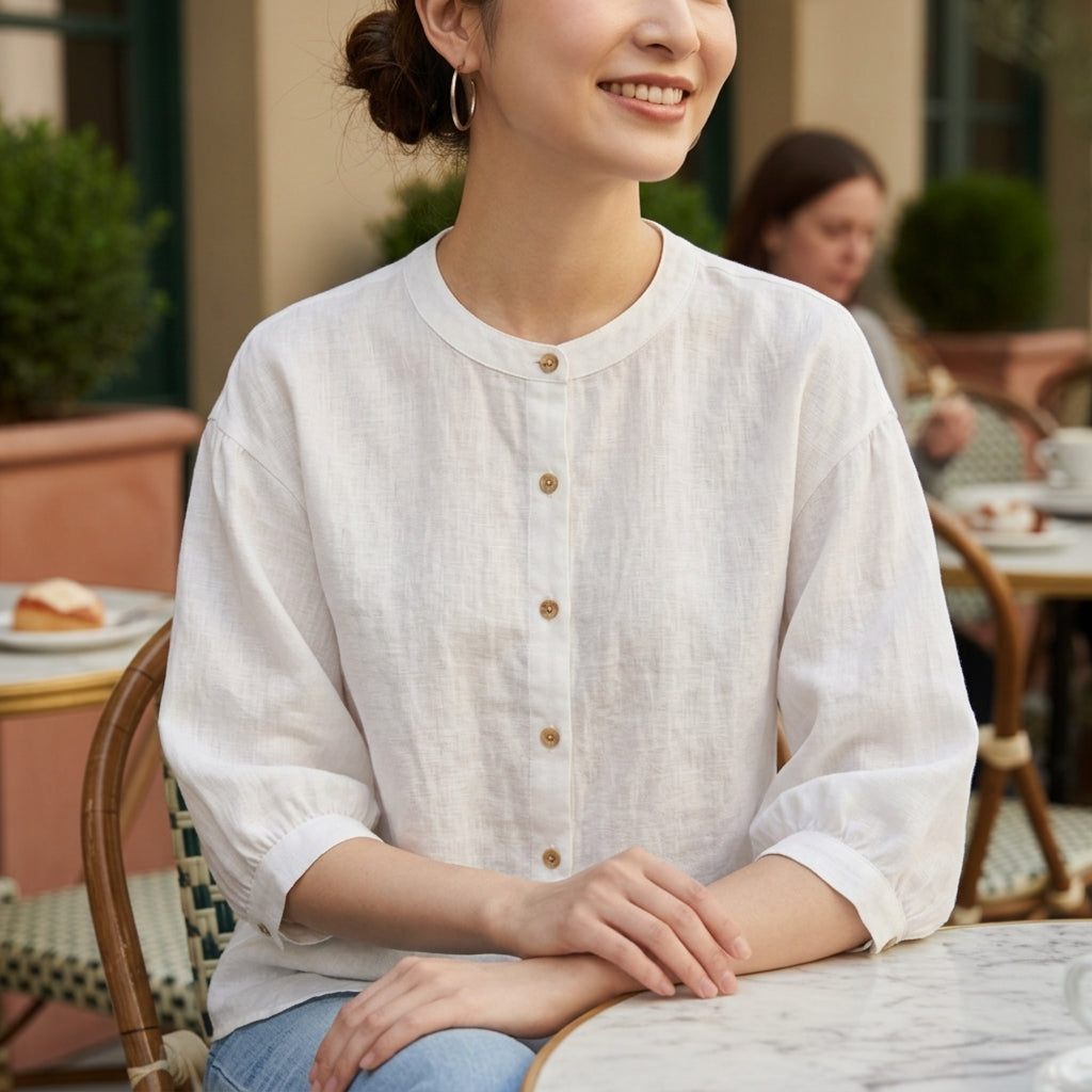 Avery | Paros Relaxed Linen Blouse