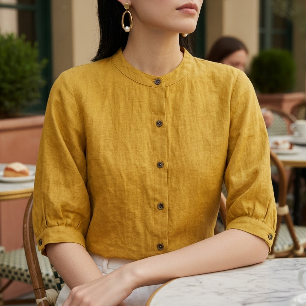 Avery | Paros Relaxed Linen Blouse
