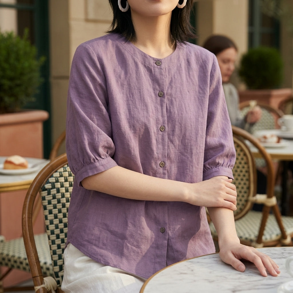 Avery | Paros Relaxed Linen Blouse