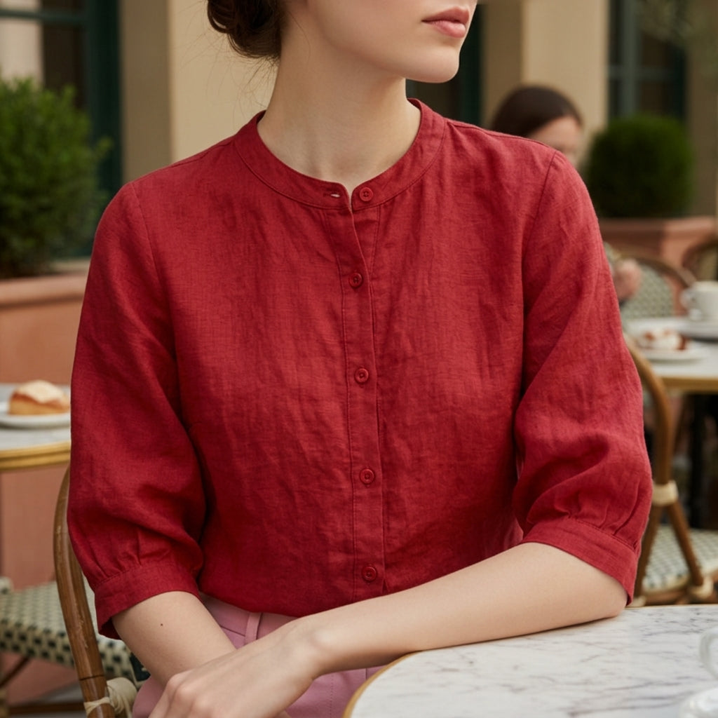 Avery | Paros Relaxed Linen Blouse