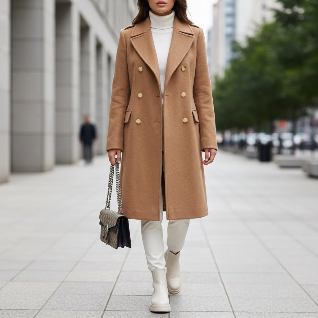 Bella | Sagres Double-Breasted Longline Coat