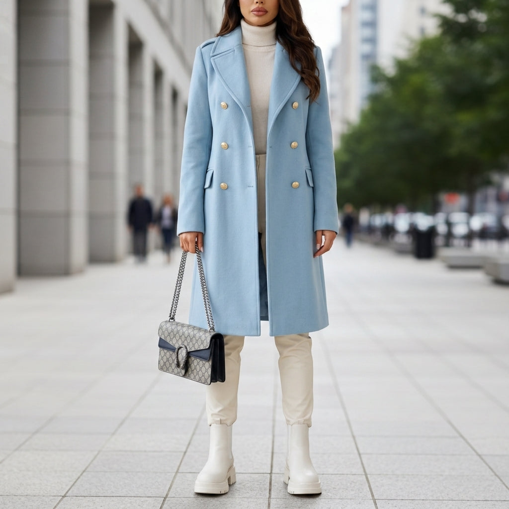 Bella | Sagres Double-Breasted Longline Coat