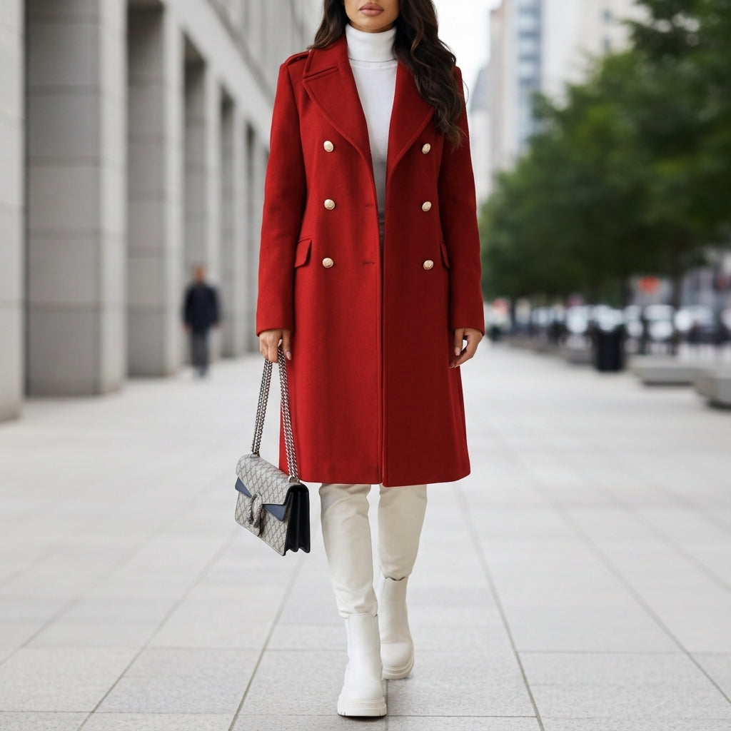 Bella | Sagres Double-Breasted Longline Coat