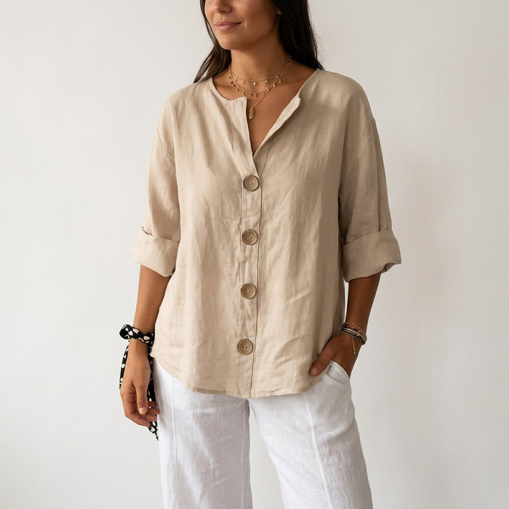 Bella | Tarifa Cotton Linen Blouse