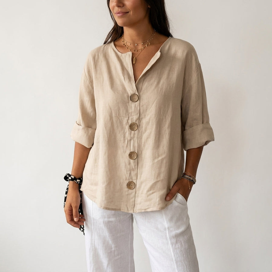 Bella | Tarifa Cotton Linen Blouse