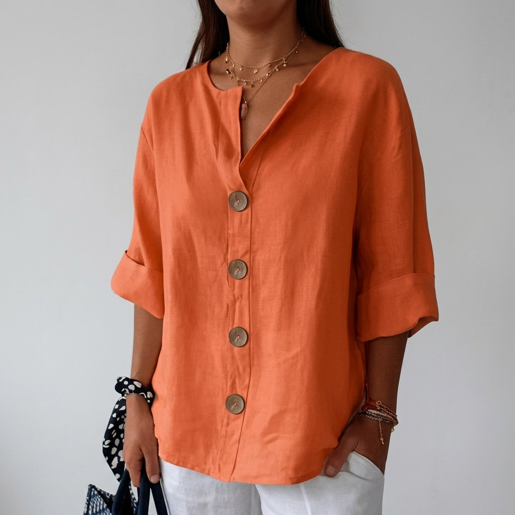 Bella | Tarifa Cotton Linen Blouse