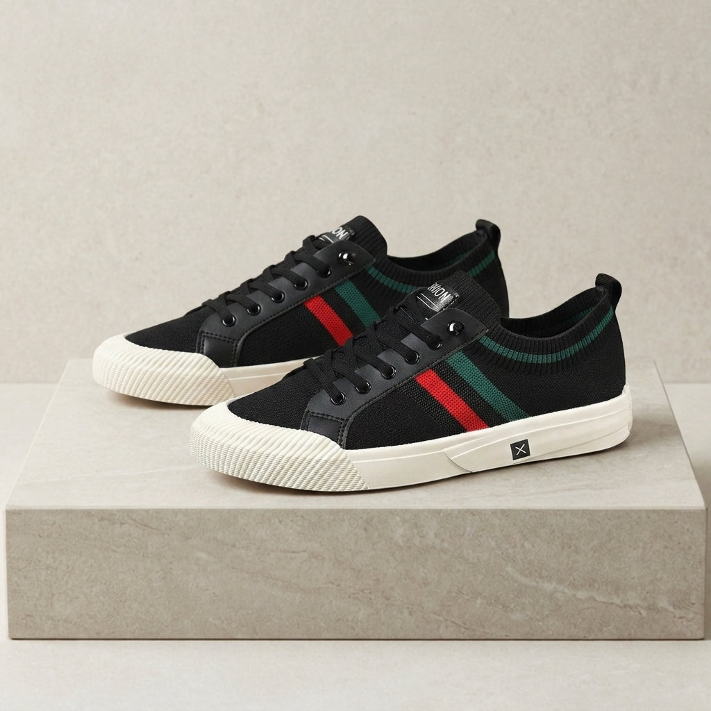 Caleb | Siena Stripe Knit Trainers