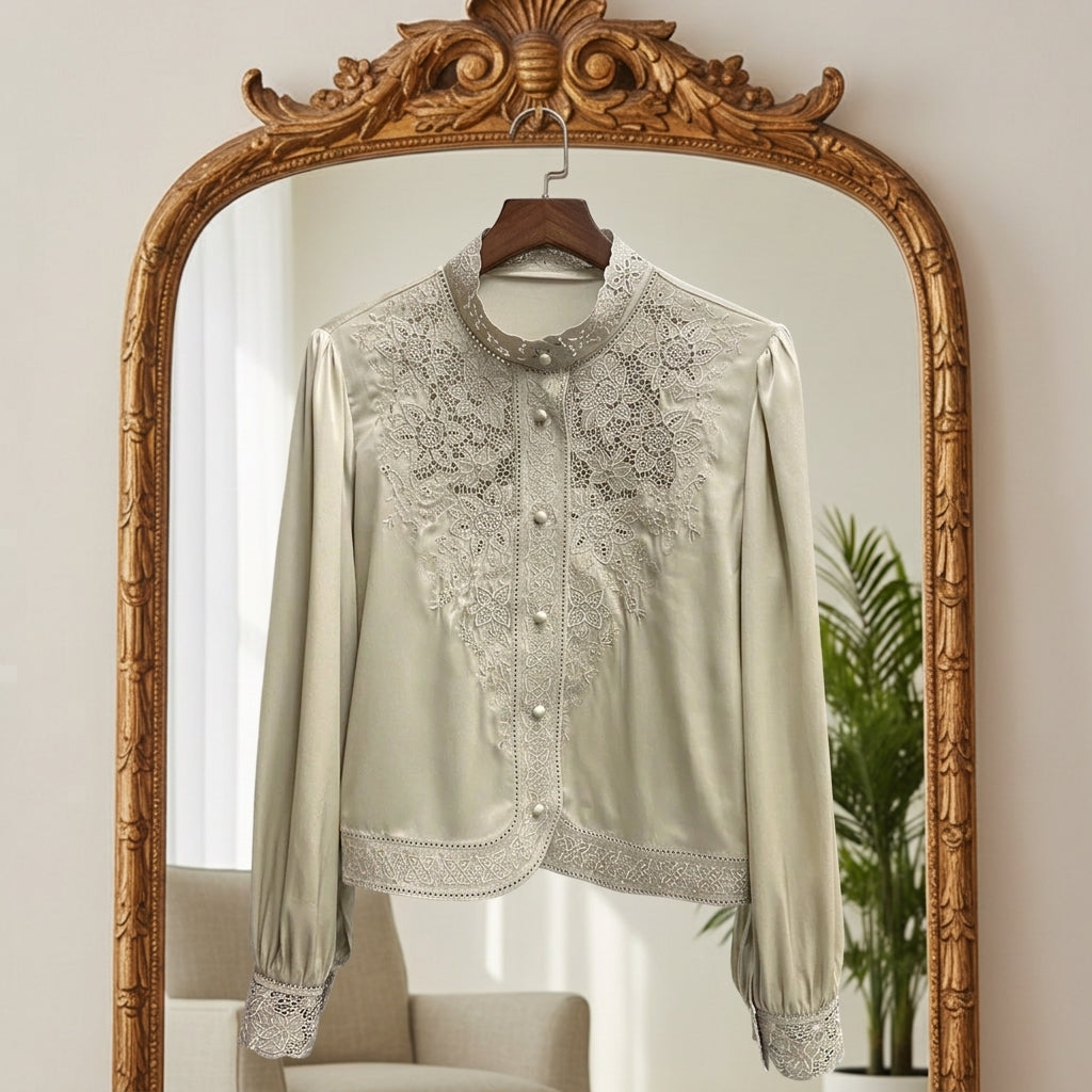 Camila | Vioraine Long Sleeve Silk Blouse
