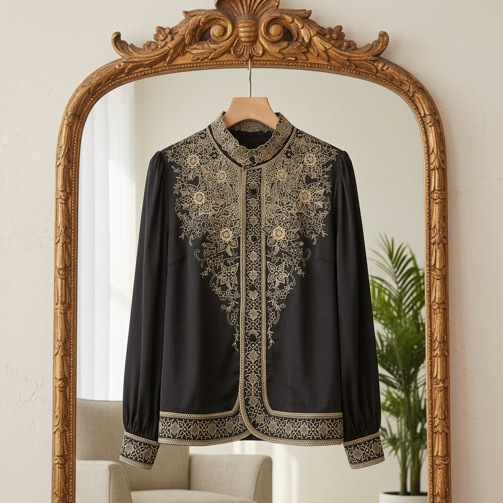 Camila | Vioraine Long Sleeve Silk Blouse