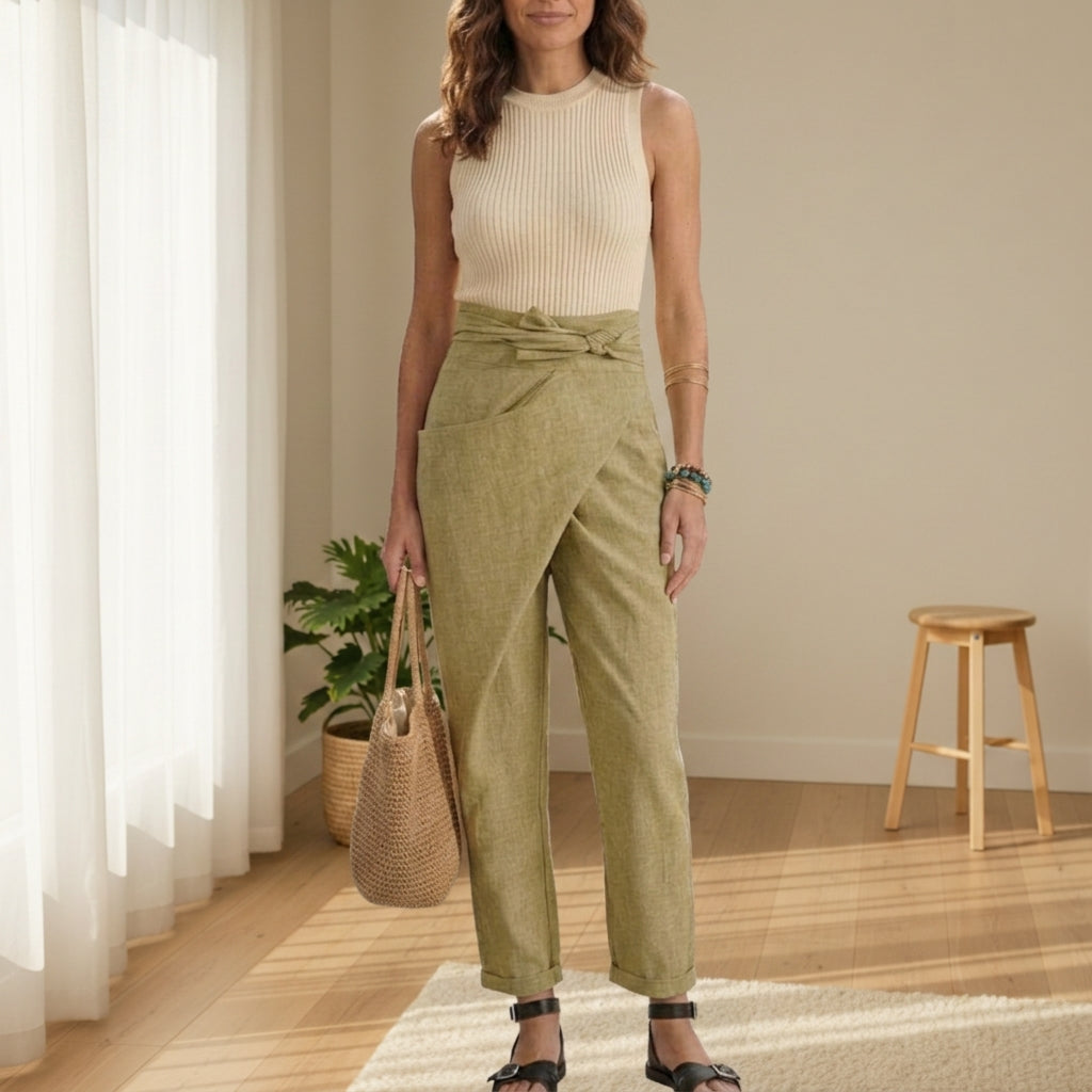 Caroline | Comino Wrap High-Waist Pants