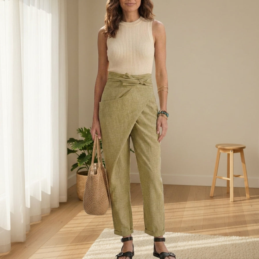 Caroline | Comino Wrap High-Waist Pants