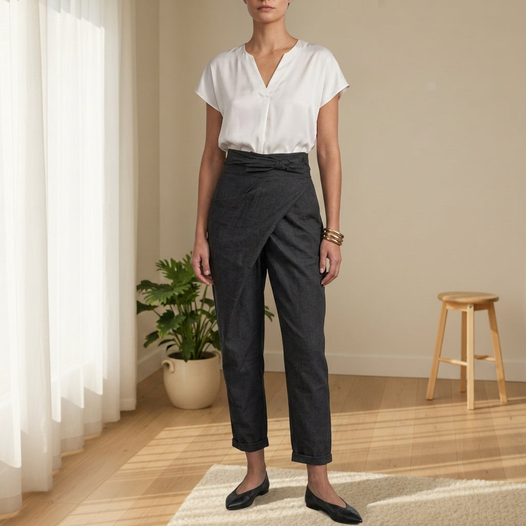 Caroline | Comino Wrap High-Waist Pants