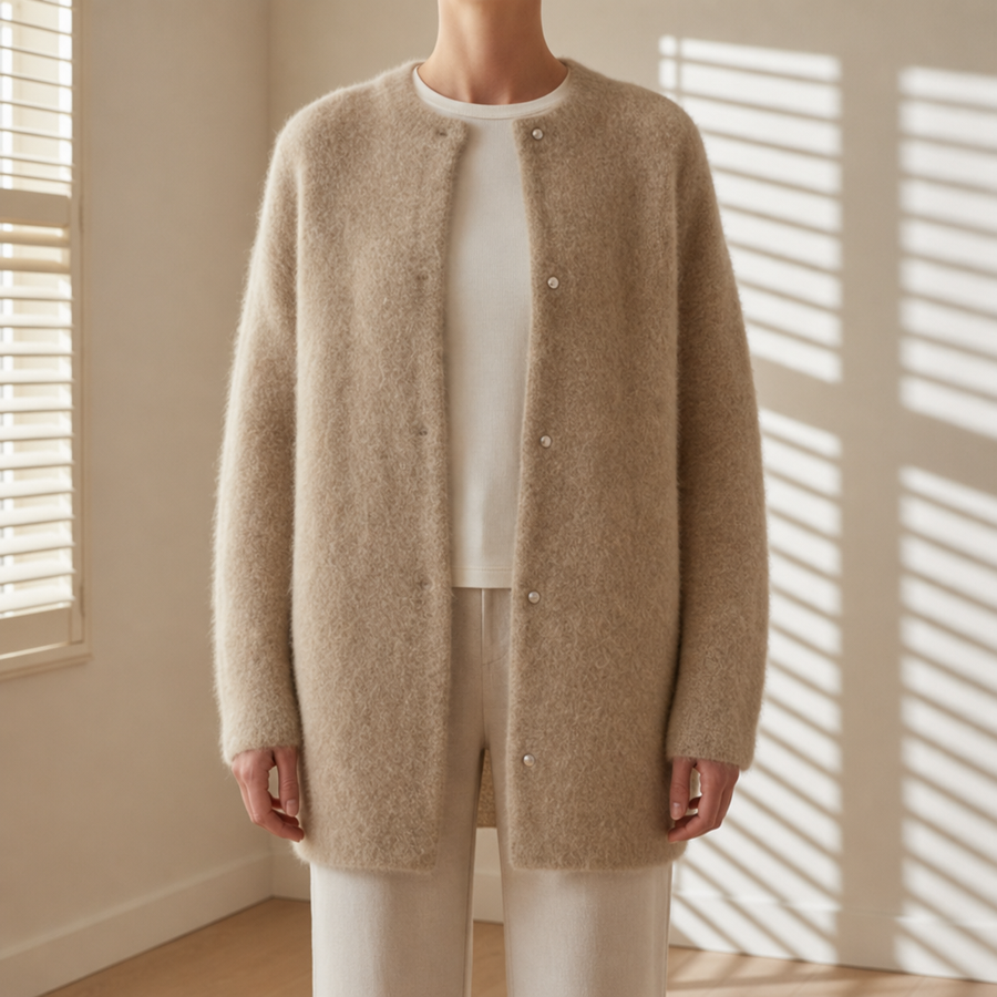 Caroline | Corte Fluffy Longline Cardigan
