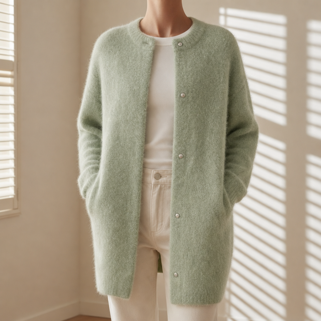 Caroline | Corte Fluffy Longline Cardigan