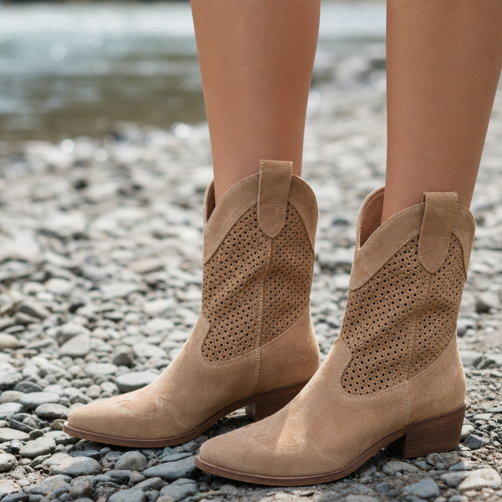 Caroline | Tinos Perforated Western Boots