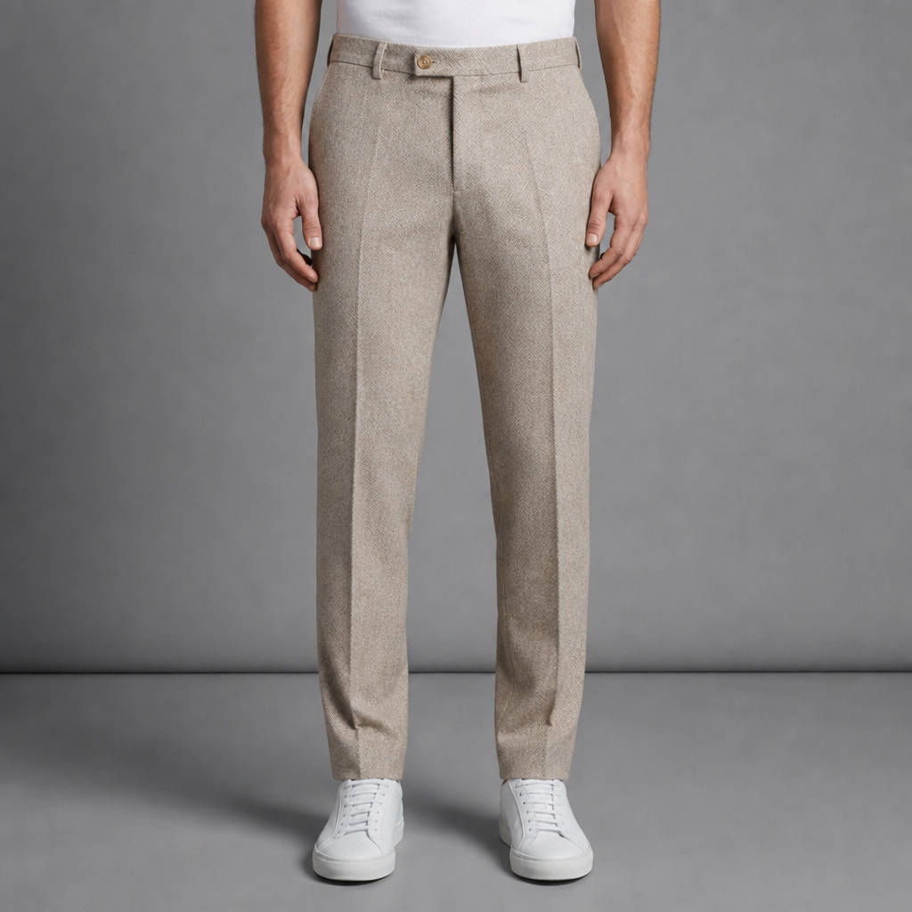 Charles | Hydra Herringbone Wool Trousers