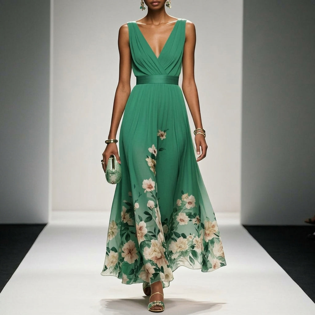Chloe | Cascais V-Neck Maxi Dress