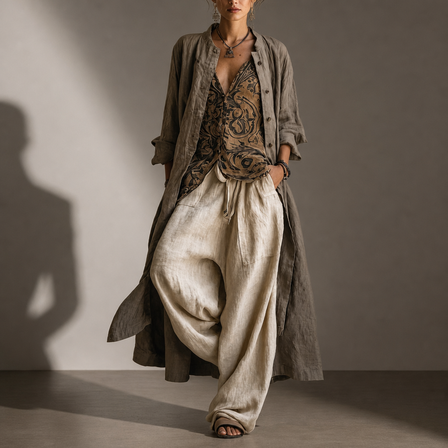 Claire | Albufeira Boho Linen 3-Piece Set