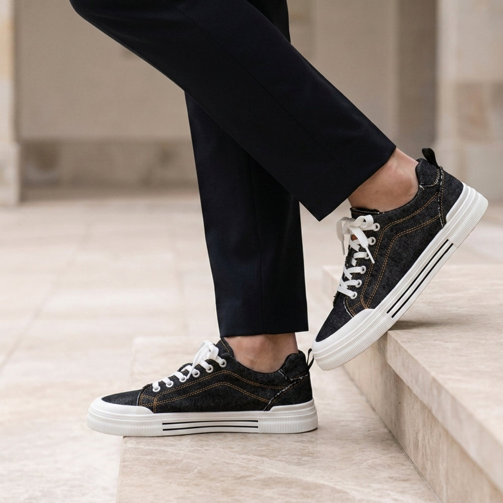 Connor | Sanlucar Washed Denim Sneakers