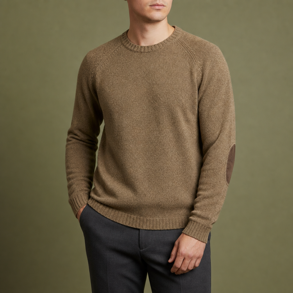 Connor | Thassos Elbow Patch Sweater