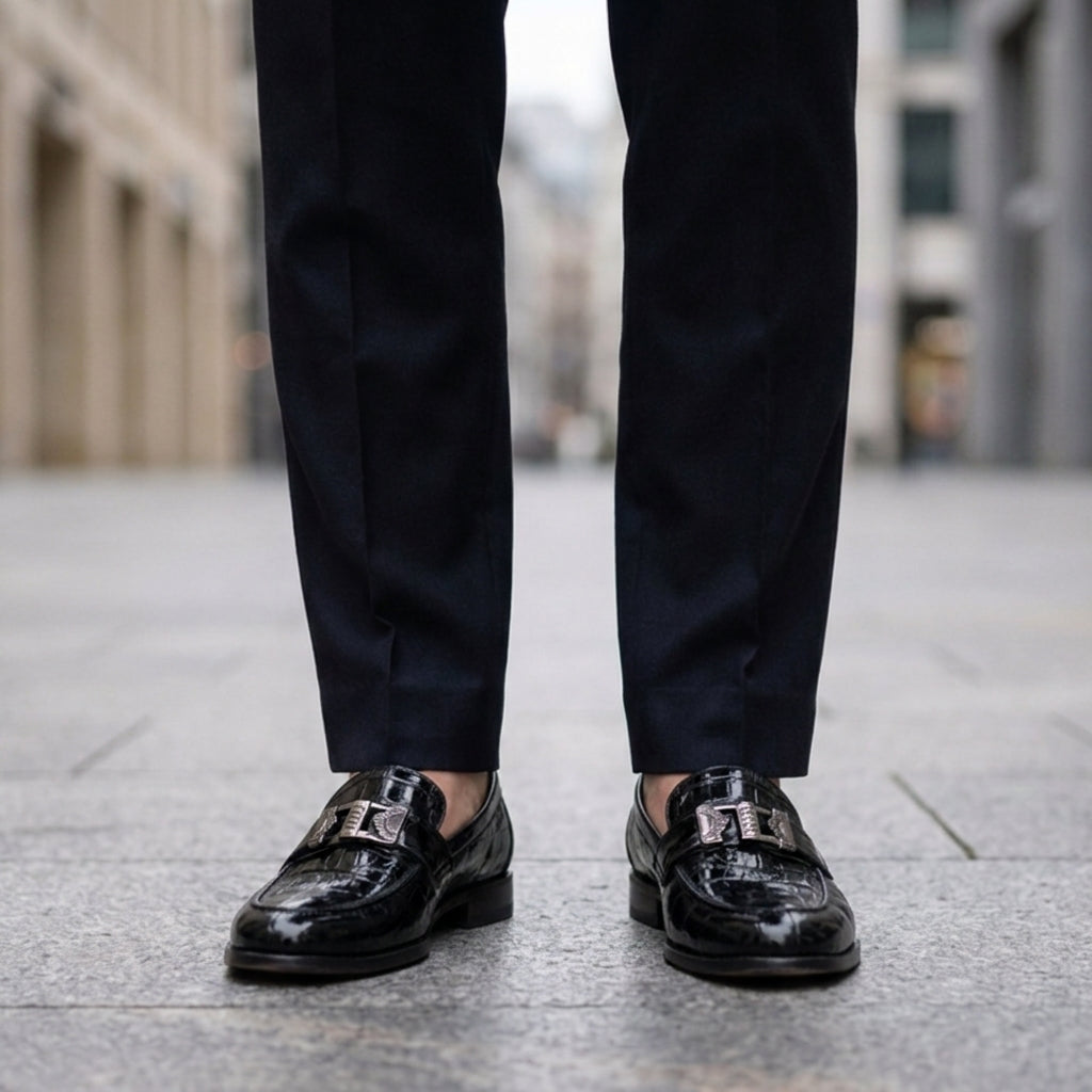 Daniel | Ajaccio Croc Texture Loafers