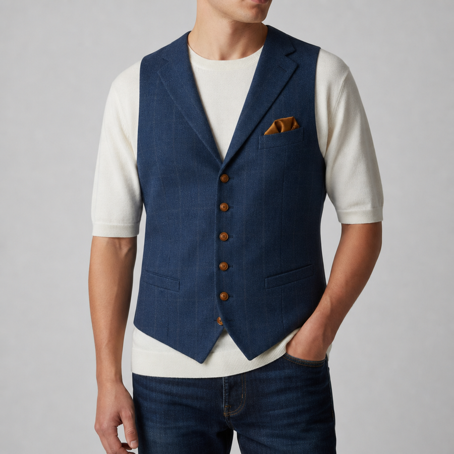 David | Sorrento Tweed V-Neck Waistcoat