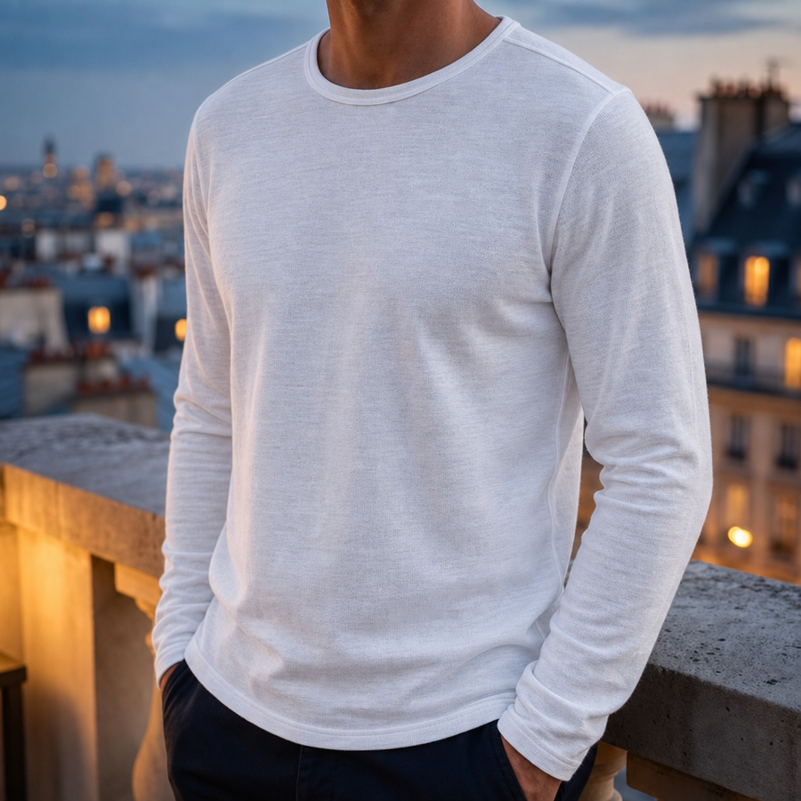 Dylan | Astypalaia Textured Cotton Long-Sleeve Tee