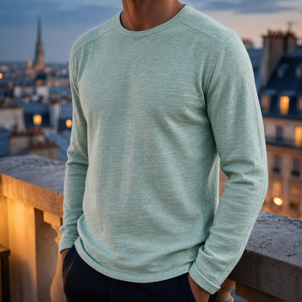 Dylan | Astypalaia Textured Cotton Long-Sleeve Tee