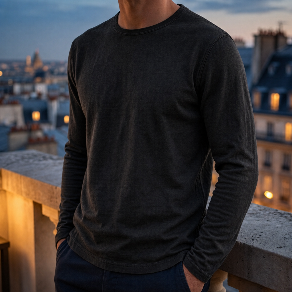 Dylan | Astypalaia Textured Cotton Long-Sleeve Tee