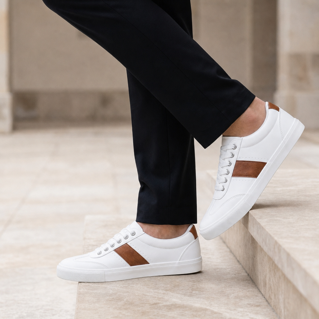 Edward | Bergamo White Leather Sneakers