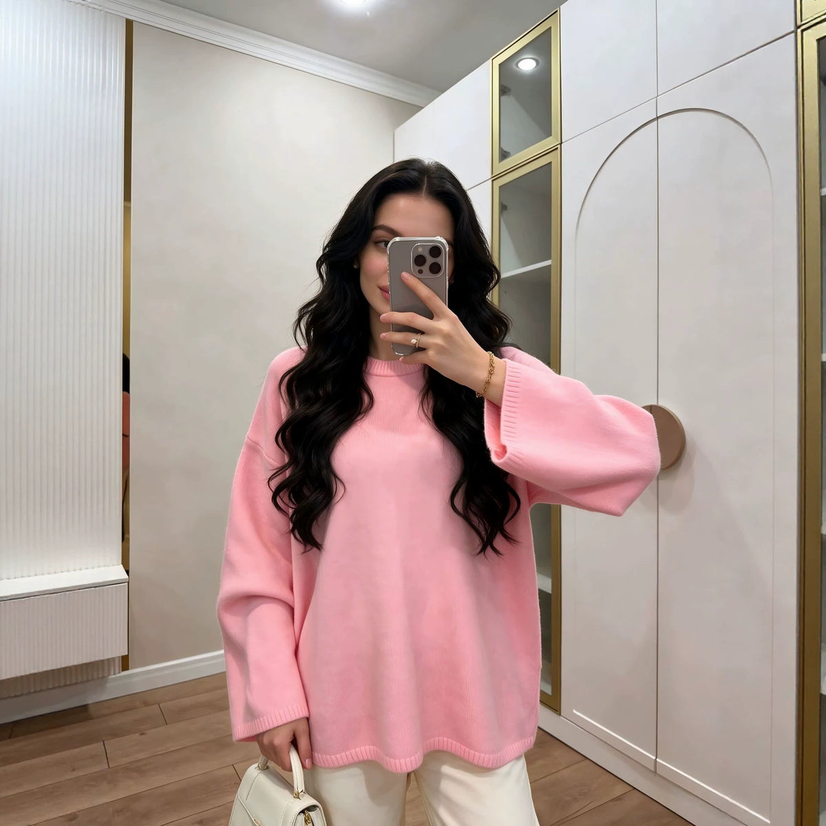 Women's Oversized Long Sleeve Knit Sweater