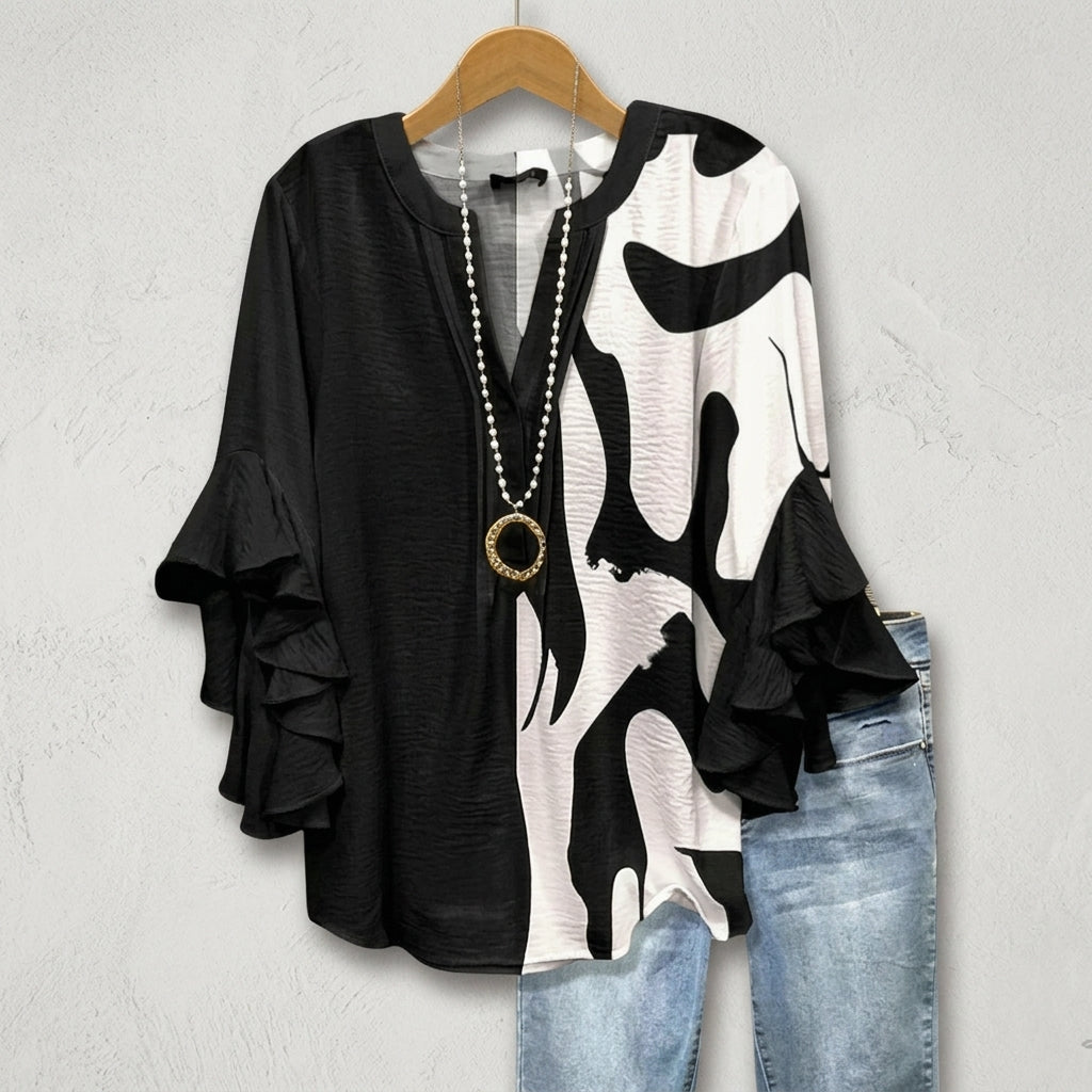 Eleanor | Amalfi Floral Ruffle Blouse