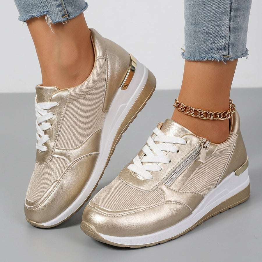 Eleanor | Menorca Metallic Wedge Sneakers