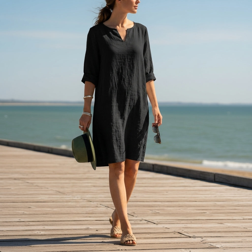 Eleanor | Paxos Relaxed V-Neck Dress