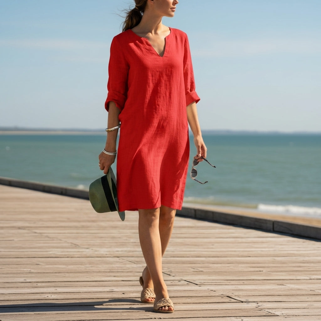Eleanor | Paxos Relaxed V-Neck Dress