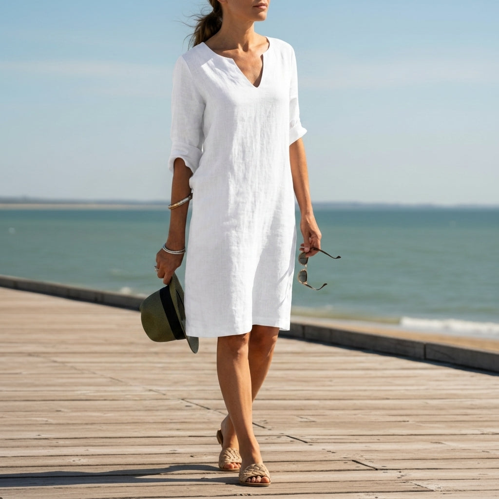 Eleanor | Paxos Relaxed V-Neck Dress