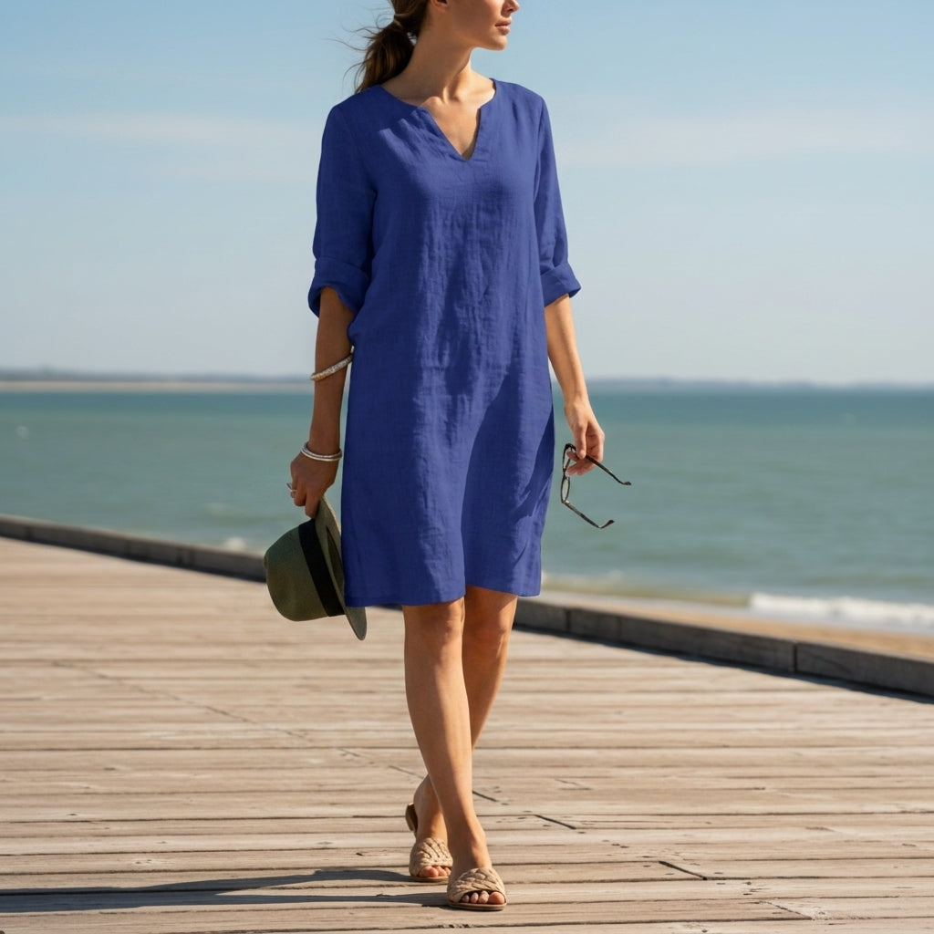 Eleanor | Paxos Relaxed V-Neck Dress