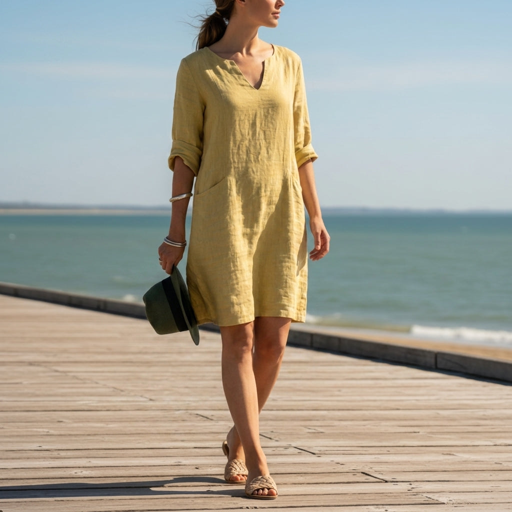 Eleanor | Paxos Relaxed V-Neck Dress