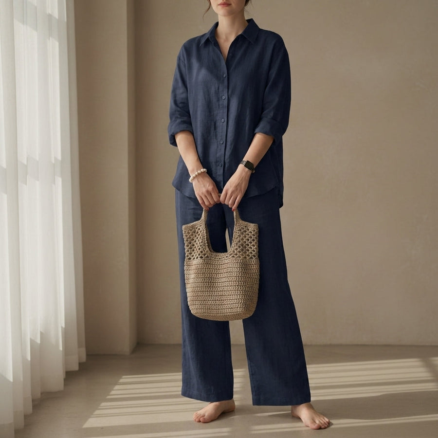 Eleanor | Viana Linen Shirt Trouser Set