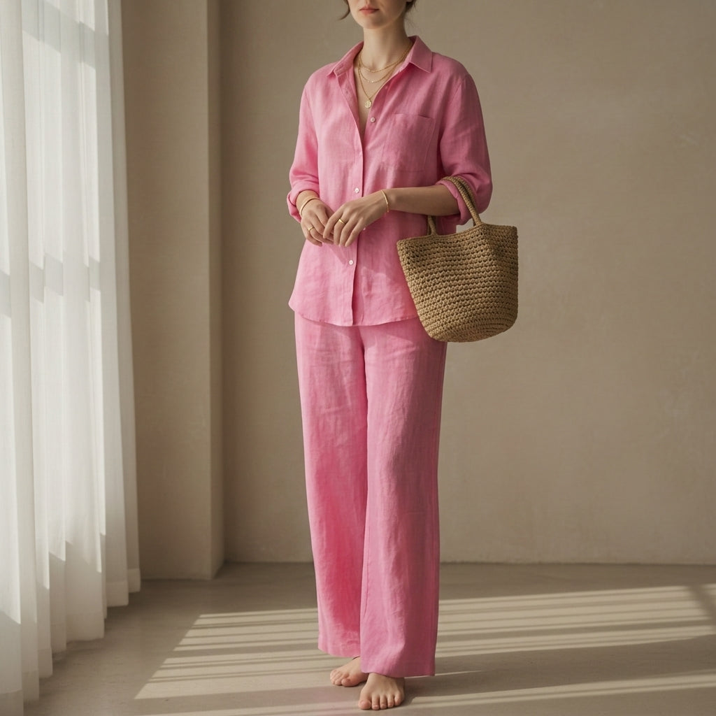 Eleanor | Viana Linen Shirt Trouser Set