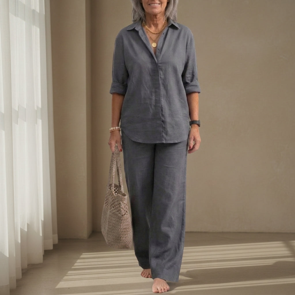 Eleanor | Viana Linen Shirt Trouser Set