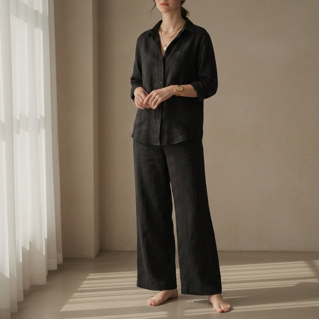 Eleanor | Viana Linen Shirt Trouser Set