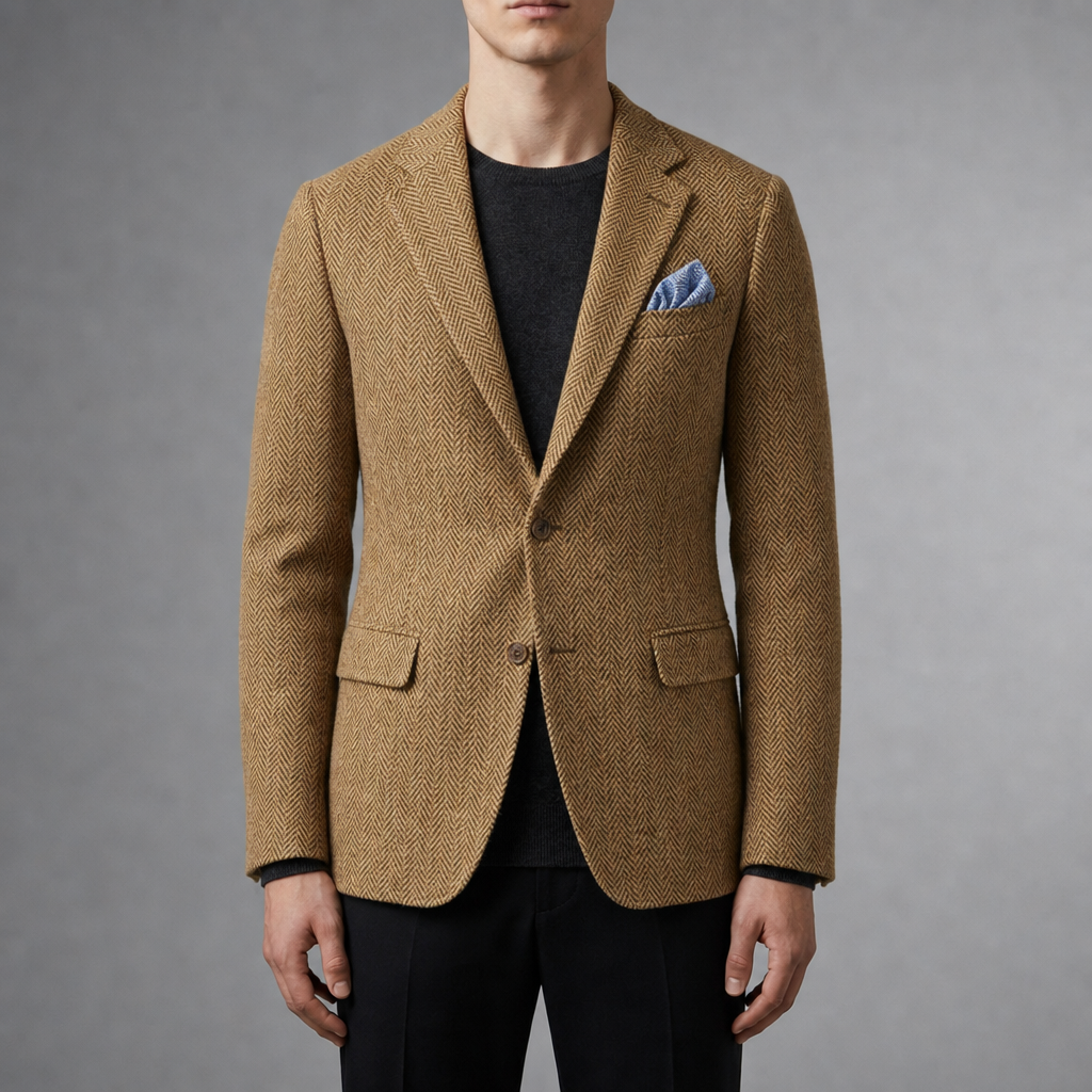 Elijah | Herringbone Wool Blazer