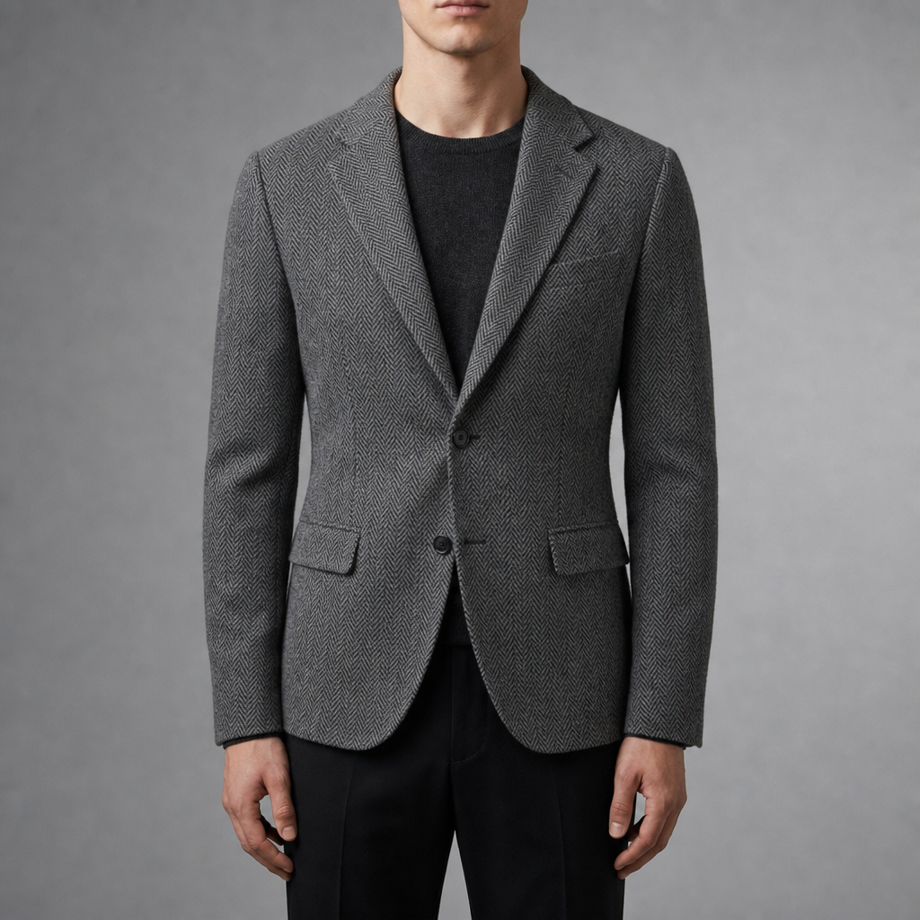 Elijah | Herringbone Wool Blazer