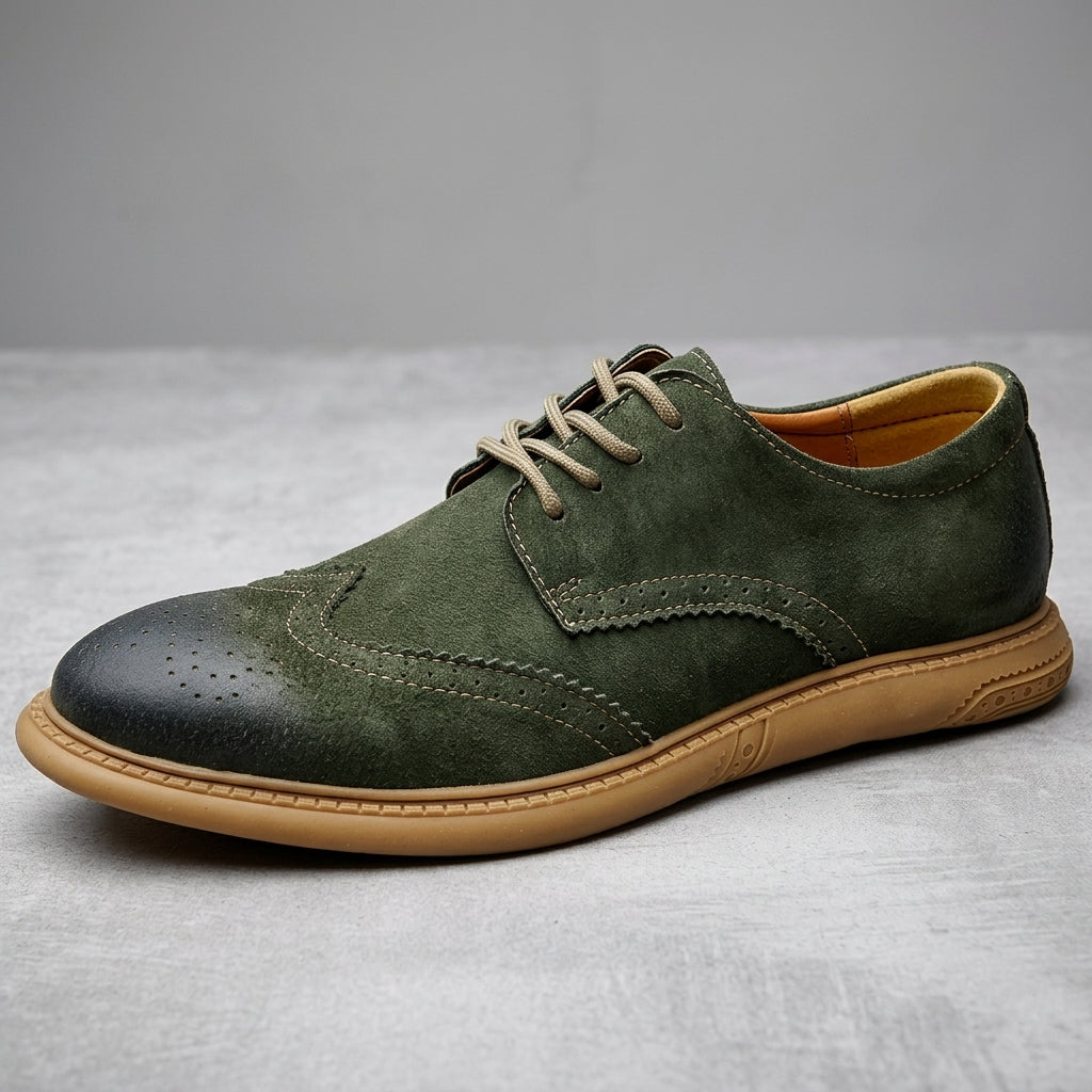 Elijah | Maratea Faux Suede Brogue Shoes