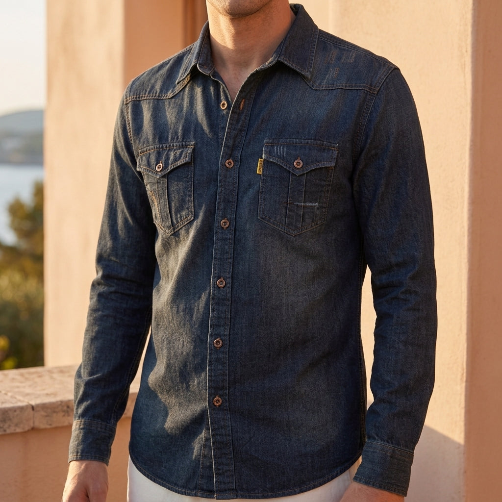 Elijah | Rouen Black Denim Shirt