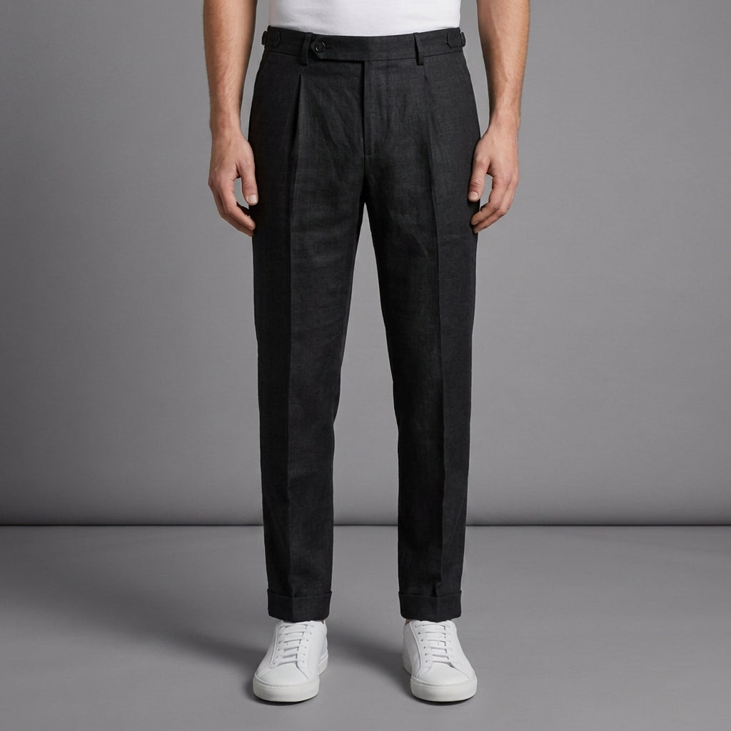 Elijah | Trapani Linen Pleated Trousers
