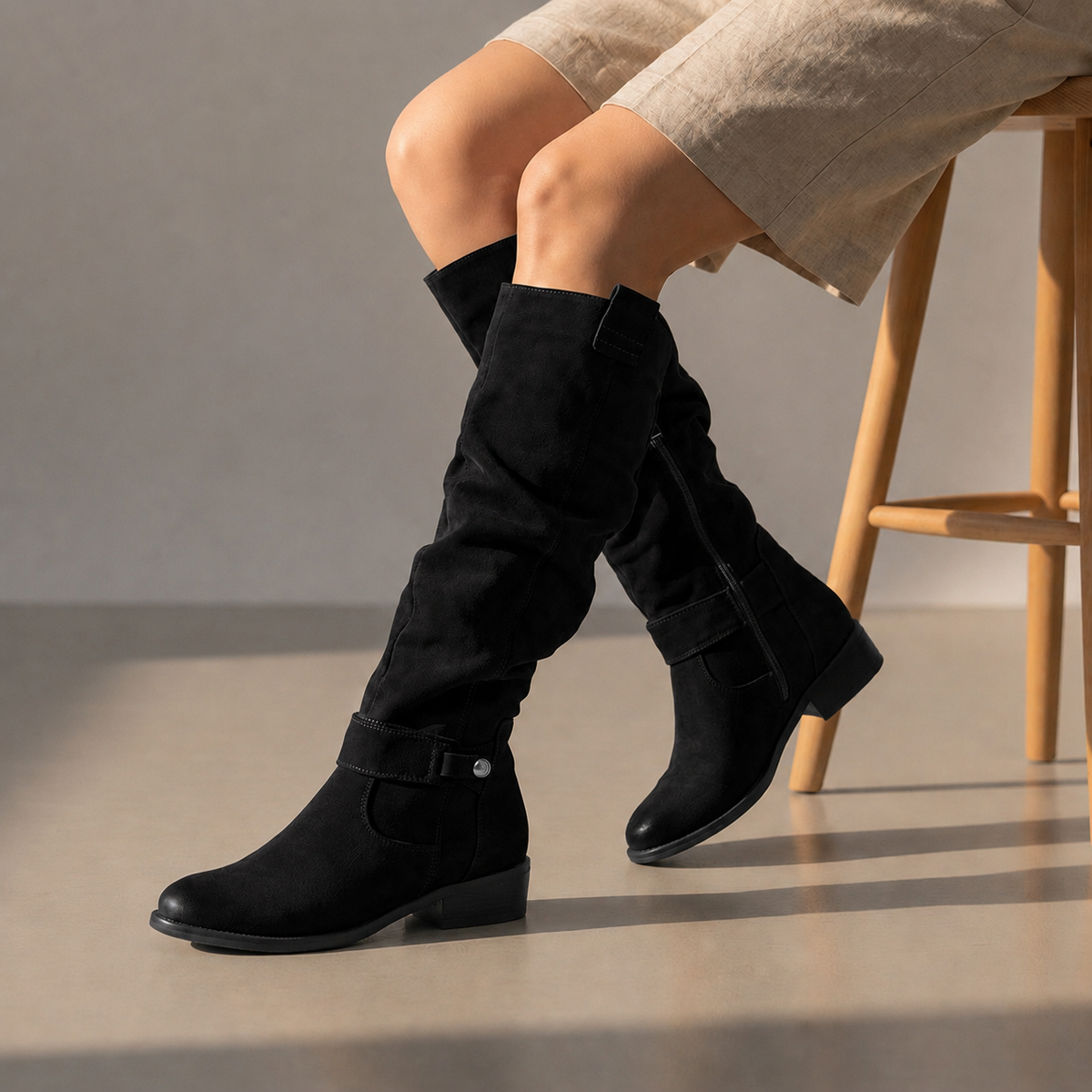 Elizabeth | Beziers Suede Slouch Knee-High Boots