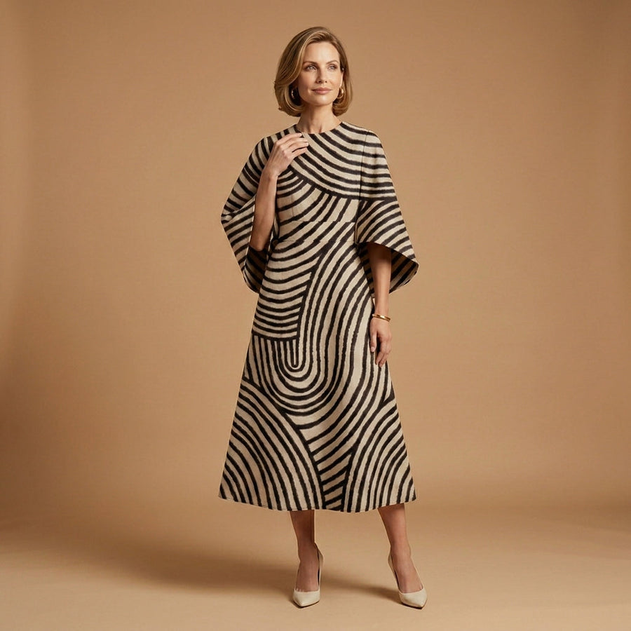 Elizabeth | Lourmarin Round Neck Midi Dress